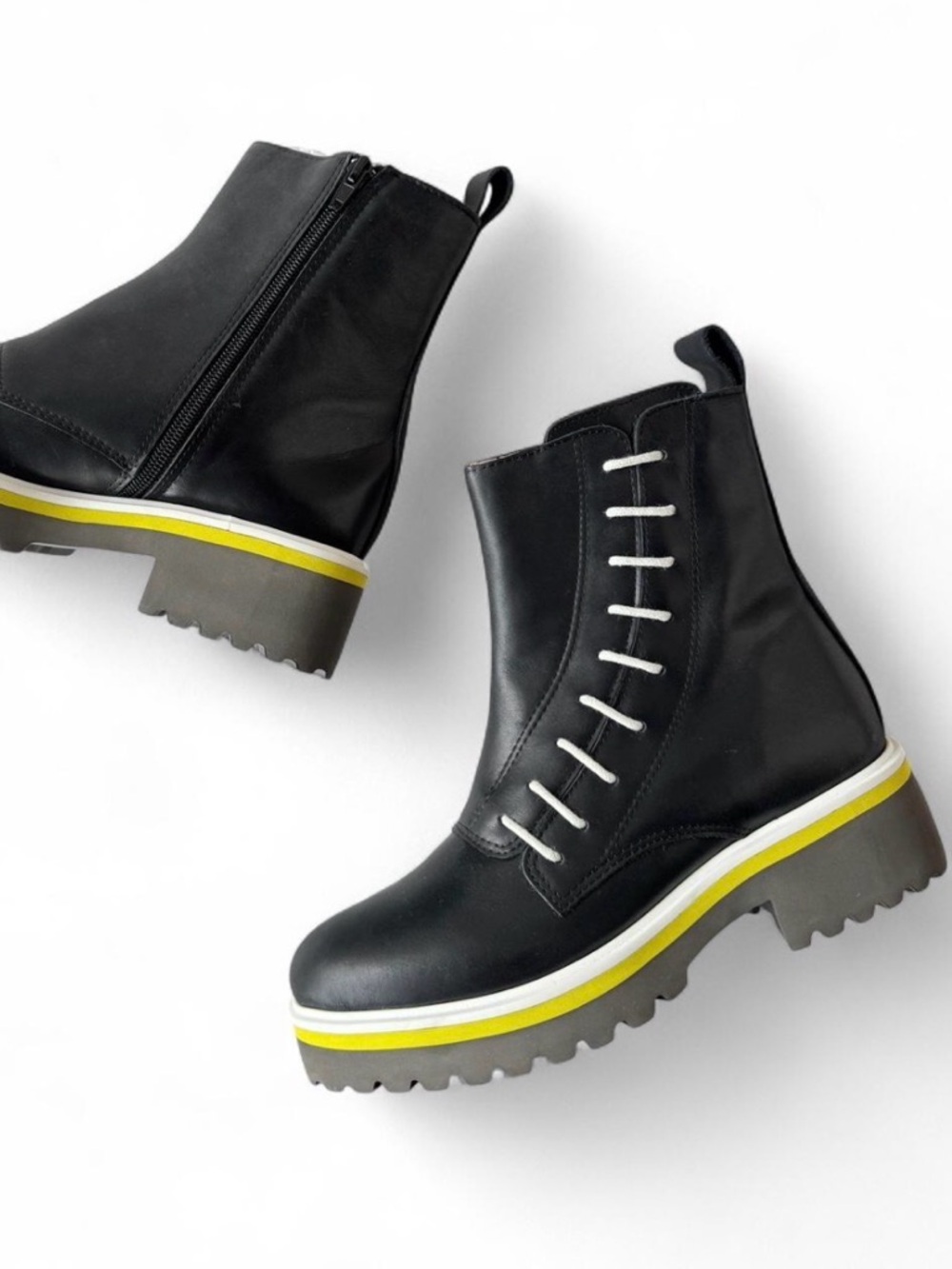 All Black Zip-Up Leather Boots